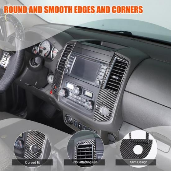 Soft Carbon Fiber Center Console Air Vent Trim Sticker For Nissan Frontier 05-21