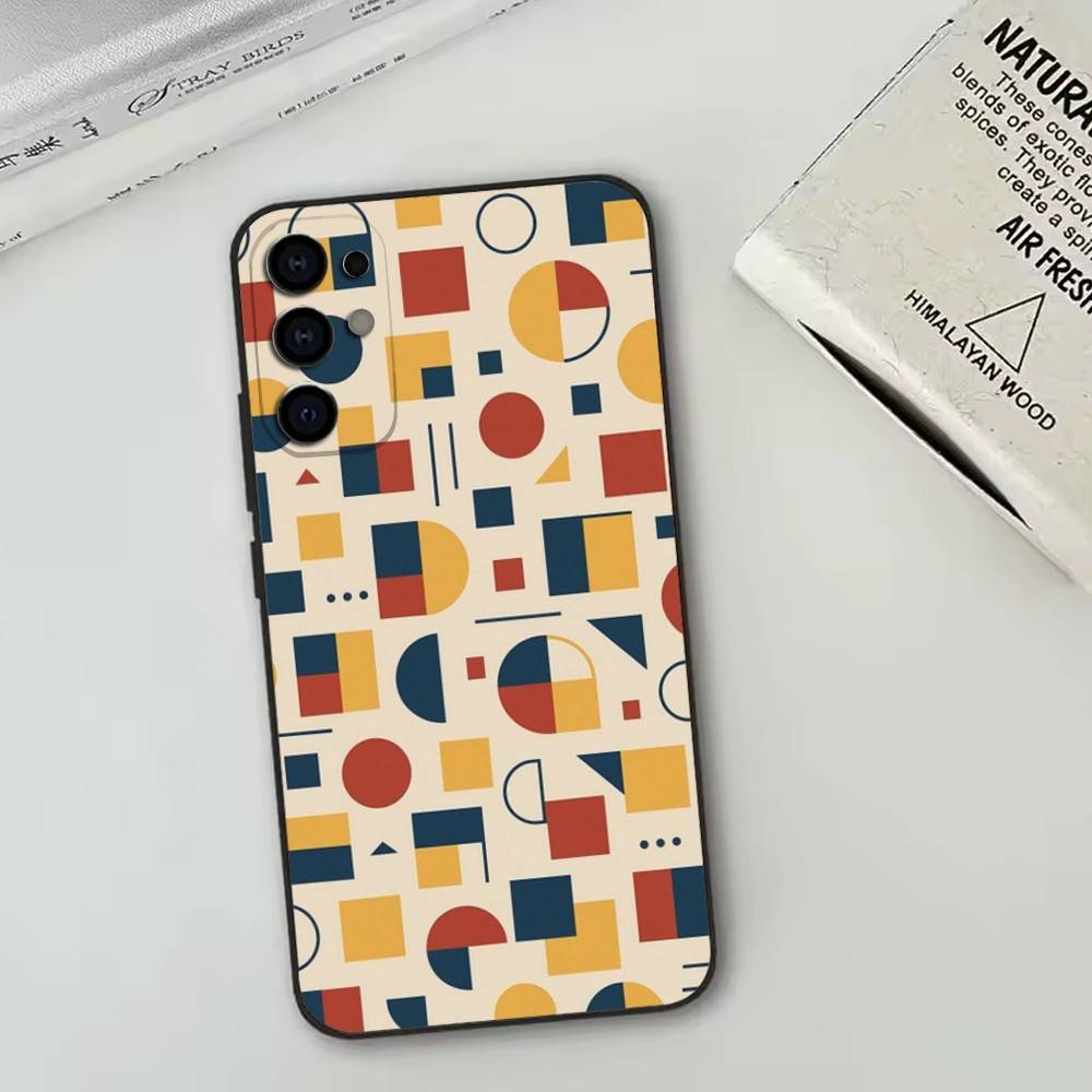 

Vintage Geometric Block Phone Case For Samsung S25,S24,S21,S22,S23,S30,Ultra,S20,Plus,Fe,Lite,Note,10,Black Cover Samsung S20lite5G