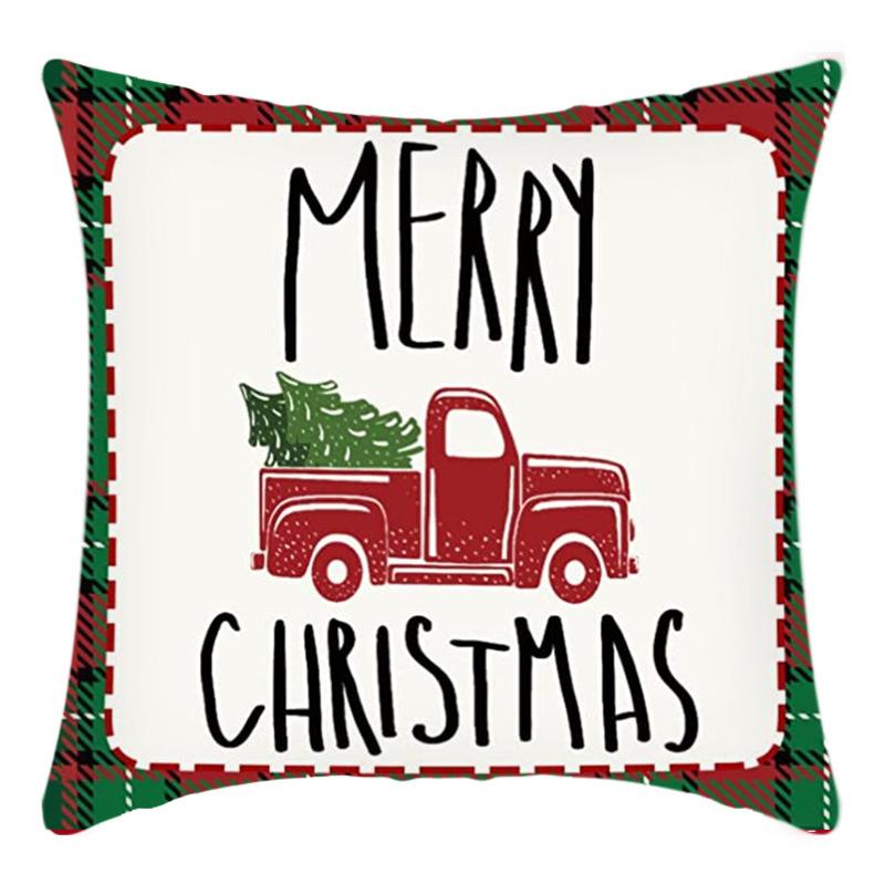 New Christmas Pillowcase Letter Linen Print Home Sofa Pillowcase Bedside Pillowcase