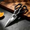 Heavy-duty kitchen scissors Stainless steel Chicken bone scissors with safety lock Sharp Cutting for Meat Fish and vegetables5