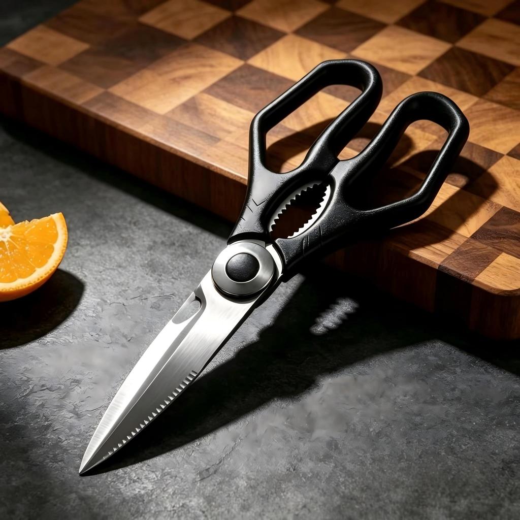 Heavy-duty kitchen scissors Stainless steel Chicken bone scissors with safety lock Sharp Cutting for Meat Fish and vegetables5