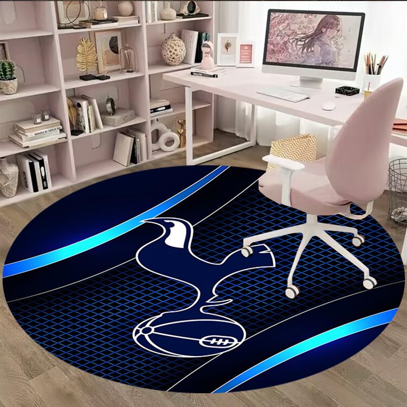 1pc T-Tottenham Hotspur  Carpet, Round Rug, Comfortable, Suitable for Entryways, Living Rooms, Office, And Bedrooms, Christmas Decoration