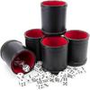 Bundle Of 5 Professional Dice Cups  Red Felt-lined, Quality Bicast Leather - PP