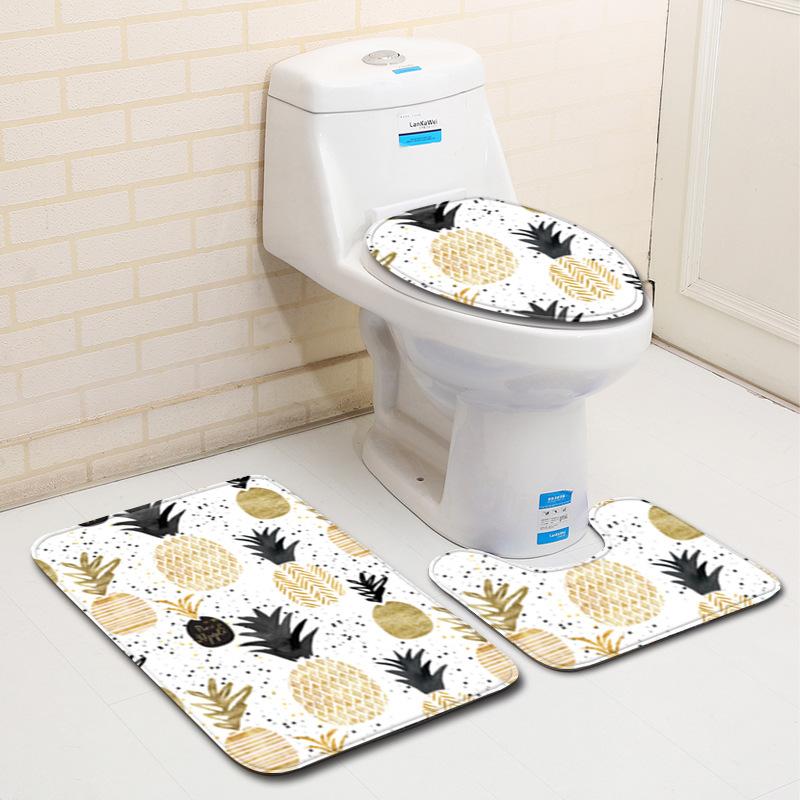 Heißverkaufende Toilette Dreiteilige Bodenmatte Türvorleger Badezimmerteppich Rutschfest Praktischer Türvorleger