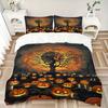 3pc Halloween Pumpkins Cover Set - 1 Quilt Cover + 2 Pillowcases, All Seasons Bedroom Setting, Perfect for Home023
