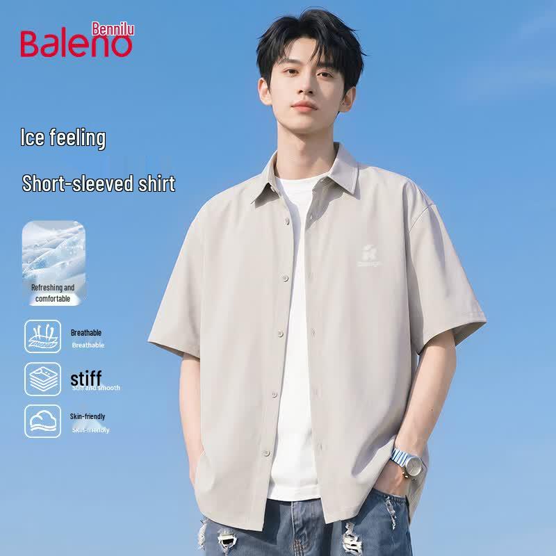 Baleno Men's Ice Silk Short Sleeve Casual Shirt