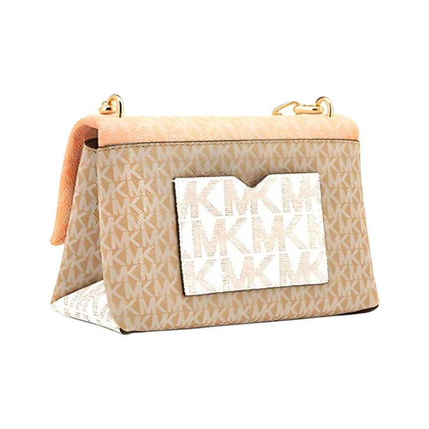 Michael Kors Mk Cece Vintage Color Block Chain Flap Shoulder Bag Women Shoulder Bag Orange Multicolor 32T1G0EC0B