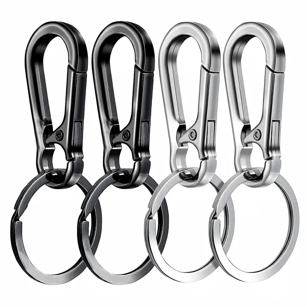 Classic Men Stainless Steel Gourd Buckle Keychain Waist Belt Clip Anti-lost Buckle Hanging Fashion Key Ring Car Decoration Gift