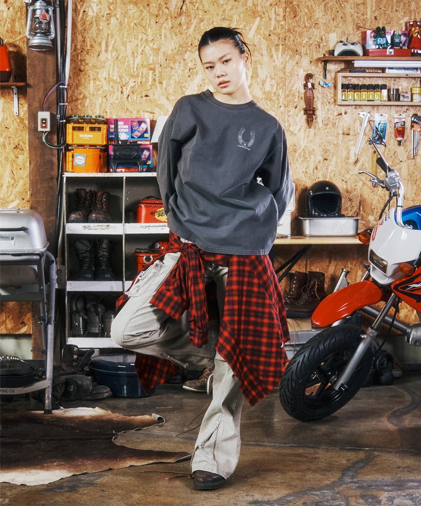 THEVINYLHOUSE Lucky House Ls Tee Charcoal