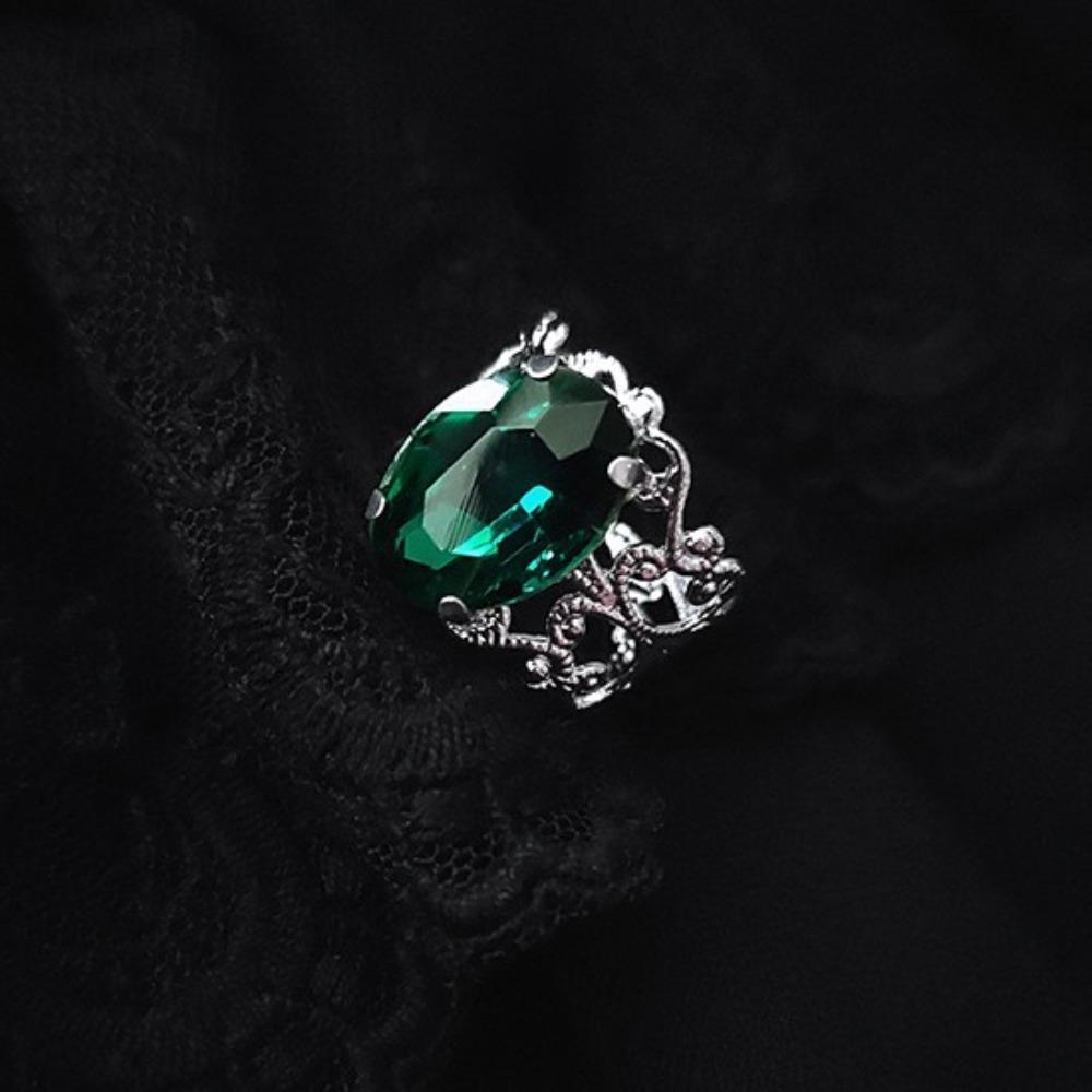 Fashion Classic Sliver Color Hollowed-out Baroque Crystal Cocktail Ring Opening Rings for Women Men Luxury Charm Jewelry Gifts