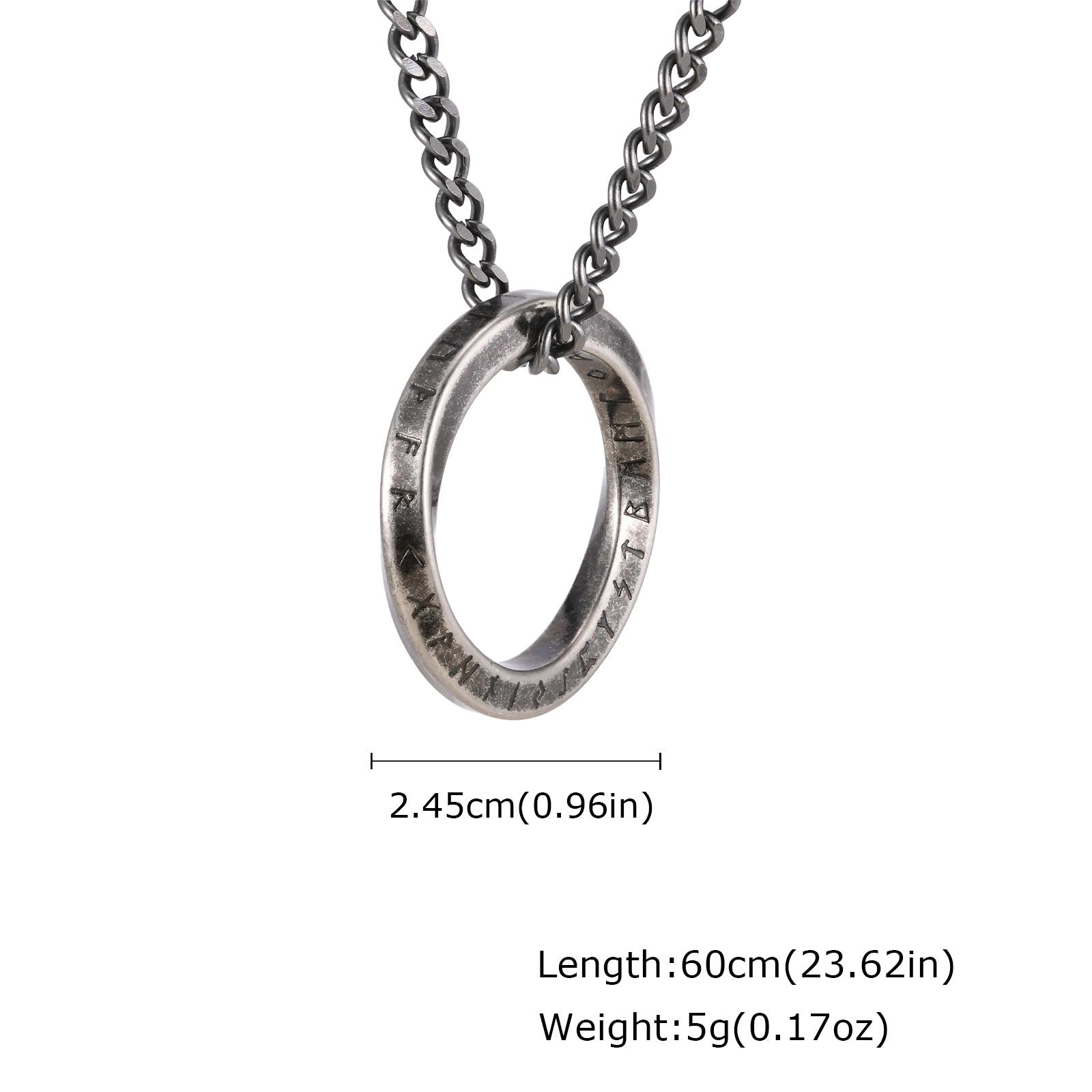 

Men s Viking Rune Talisman Necklace,Vintage Stainless Steel Mobius Geometric Necklace,Jewelry Gift for BBF Dad Son Husband 60cm