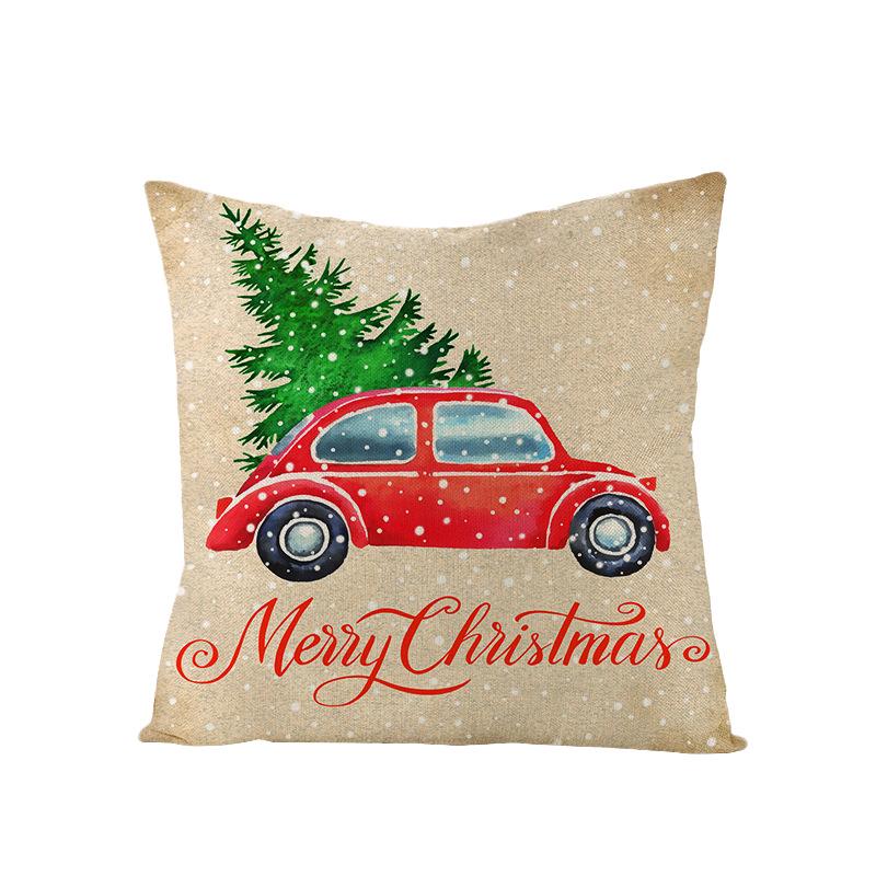 Cartoon Bedruckter Polyester Kissenbezug Zuhause Weihnachts-Serie Sofa Kissenbezug Neuer Kissenbezug