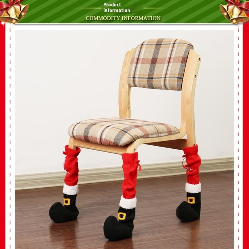 4Pcs Christmas Furniture Chair Leg Cover Floor Protectors Xmas Feet Sleeve Decor Santa Table Leg Chair Foot Covers 2025