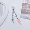 Hollow Flower Pendant Keychain Crystal Star Beaded Keyring Unique Whale Decors  Valentines Day Gift Bag Car Ornament