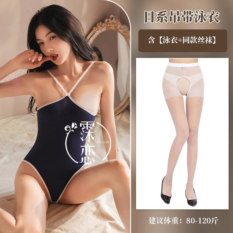 Sexy Dessous Einteiler Strapsbadeanzug Verführung Offener Schritt Sexy Reine Begierde Heiße Leidenschaft Kleidung