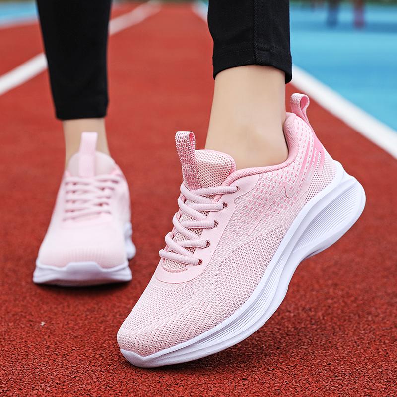 Ademende Casual Sneakers Dames Gebreide Lichtgewicht Hardloopschoenen Antislip Casual Sportschoenen voor Joggen Wandelen Reizen
