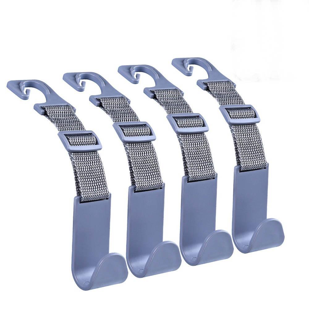 

4 шт./набор Подвеска-держатель для сумки на спинку сиденья автомобиля с большой грузоподъемностью Для сумок, кошельков, пальто серый