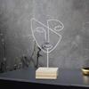 Jewelry Display Rack Face Outline Sculpture Nordic for Shop Ornament Desktop