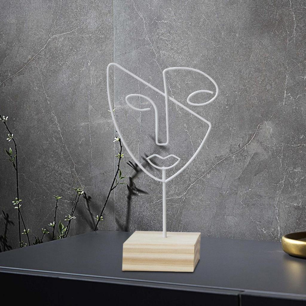 Jewelry Display Rack Face Outline Sculpture Nordic for Shop Ornament Desktop