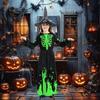 Disfraz de Bruja que Brilla en la Oscuridad Traje de Cosplay de Halloween para Niños Unisex Bata de Actuación para Fiestas y Festivales de Halloween
