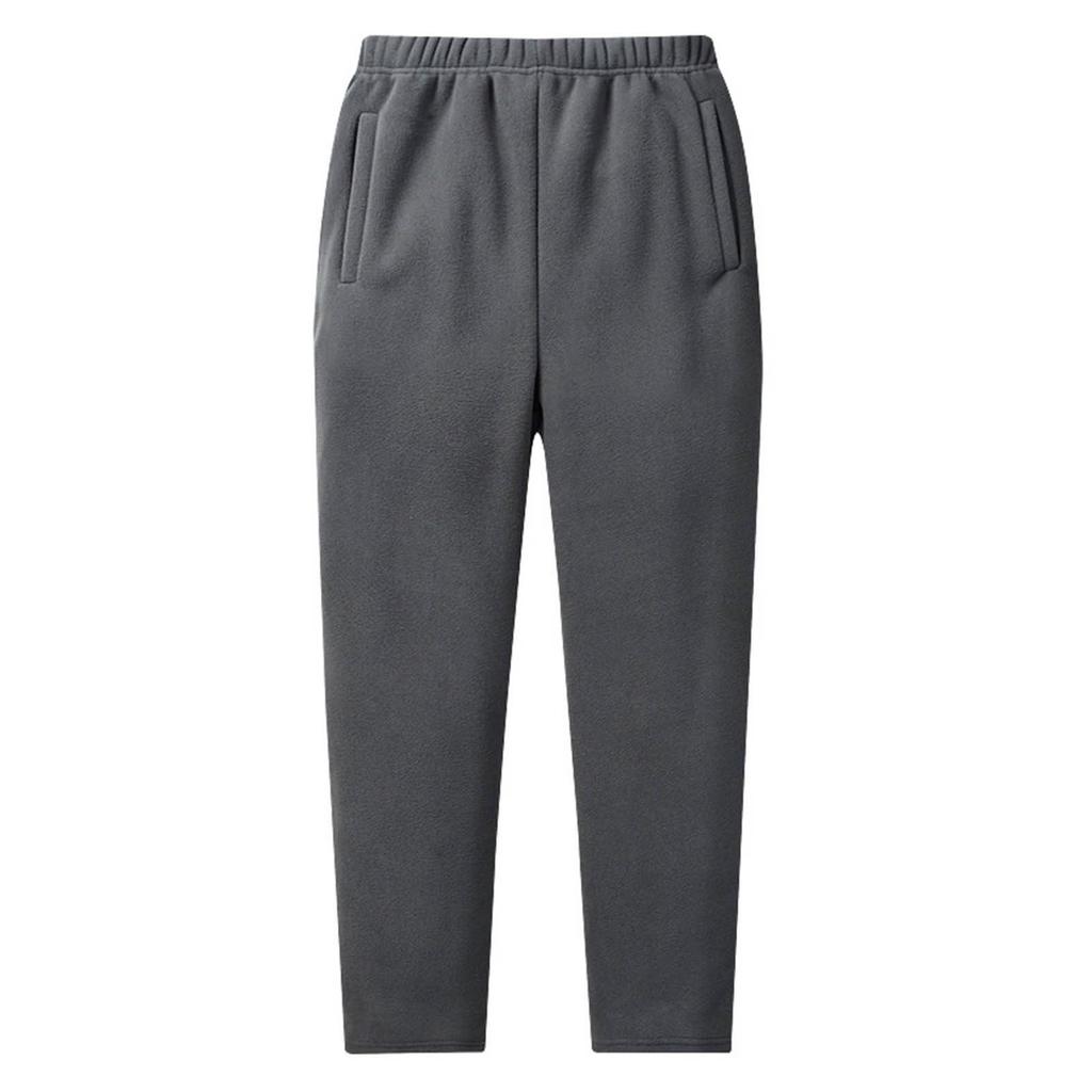 Mens Casual Loose Solid Color Warm Fleece Sweatpants And Fleece Pants