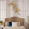 3D Metal Wall Decoration, Golden Wall Art with Ginkgo Leaves 138x70cm
