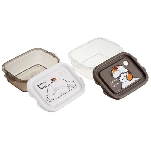 Skater Antibacterial Sealed Containers, 500ml, 2-Pack, Disney Baymax & Mochi Side Dish Containers, Made in Japan, FCN2WAG-A