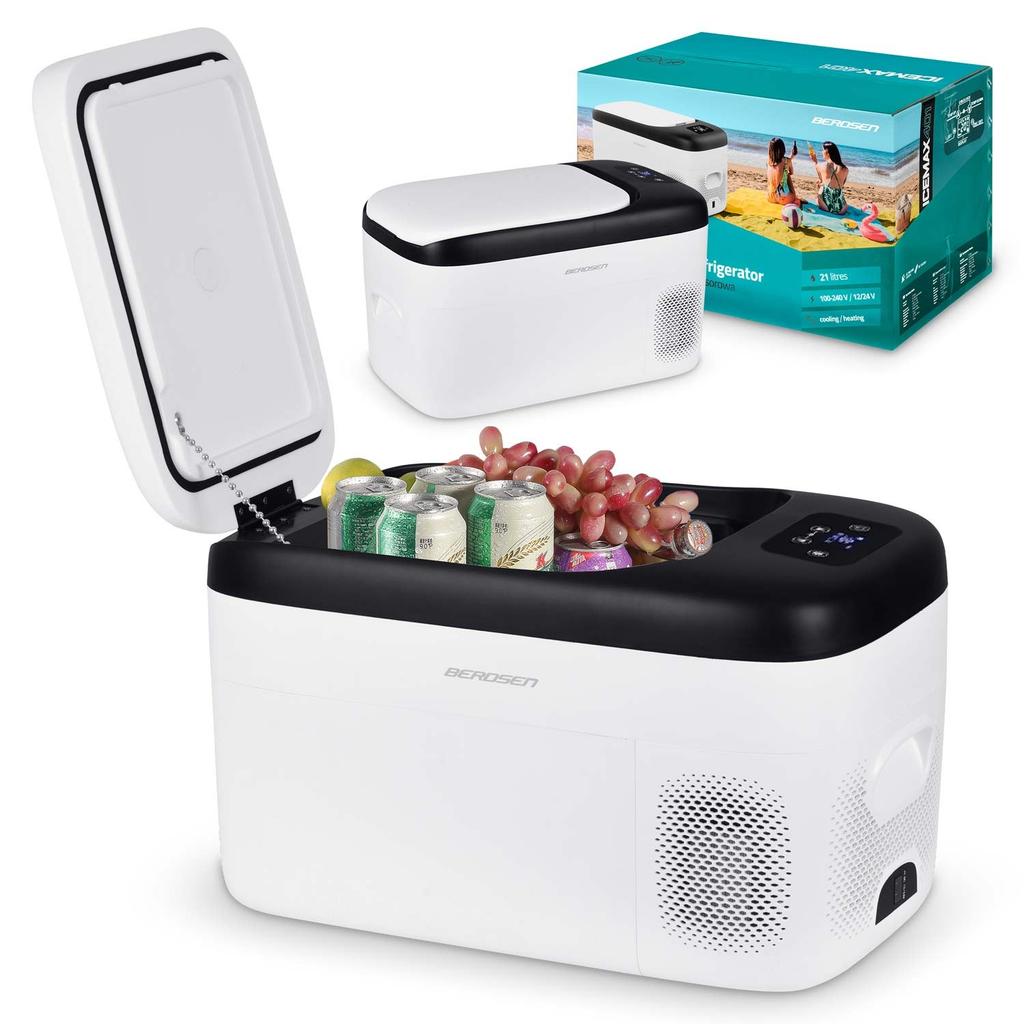 Icemax 401 Berdsen 21 liters compressor travel refrigerator - white