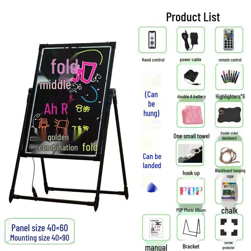 Lichtgevend Fluorescerend Displaybord: Ideaal voor kraampjes op de avondmarkt, winkels en Dream Chaser-advertenties.