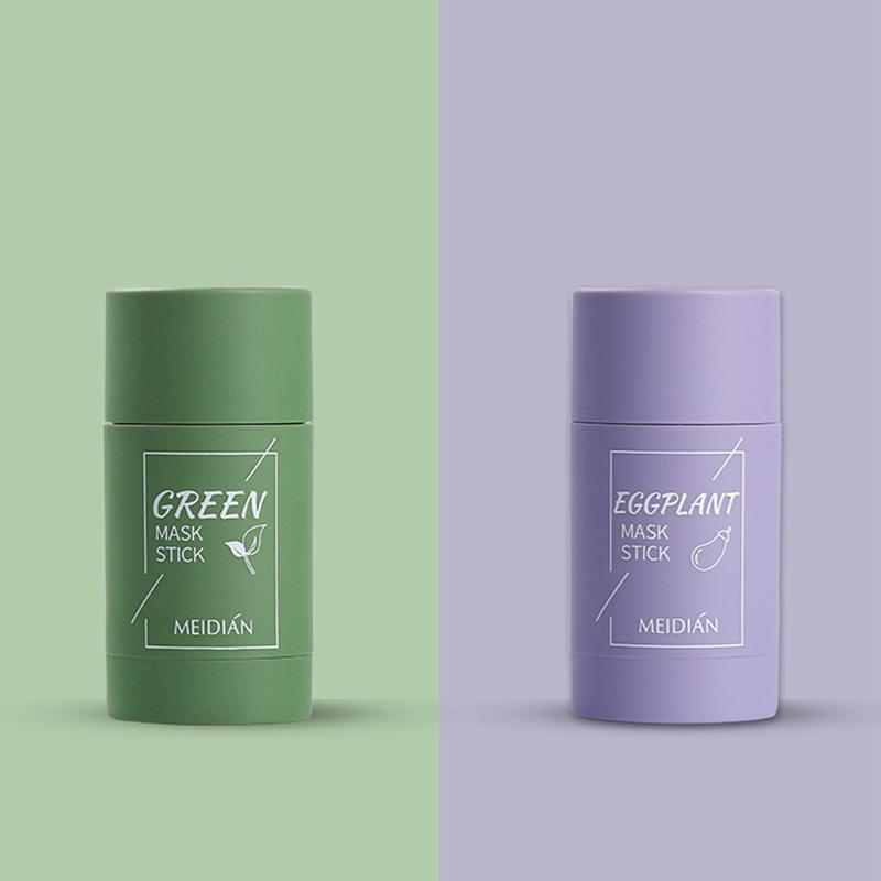 40G Green Tea Purifying Clay Stick Mask Oil Control Anti-Acne Eggplant Fine Solid Cleaning Cream YSL