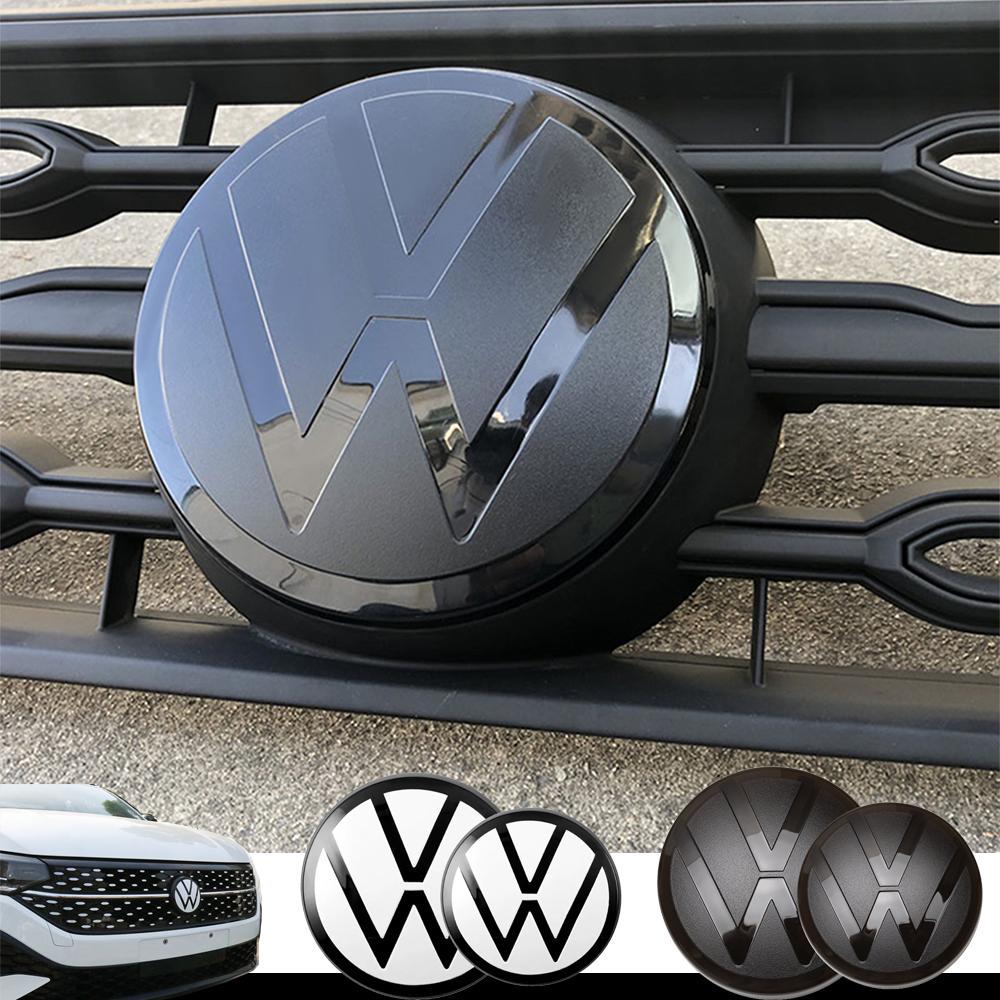 RUN1 Black Car Front Grill Badges Rear Trunk Emblem Lid Covers Logo Sticker For VW Polo Golf 6 7 8 VARIANT PASSAT CC Auto Accessories