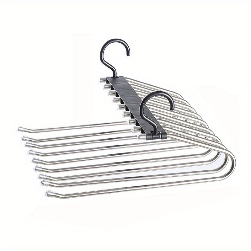9-Poziomowy Antypoślizgowy Stalowy Wieszak na Spodnie – Oszczędzający Miejsce, Wielowarstwowy do Organizacji Szafy na Dżinsy, Legginsy i Spódnice