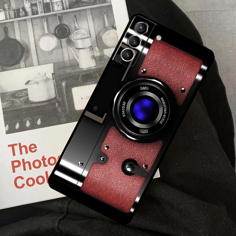Vintage Retro Camera Phone Case For Samsung Galaxy S22 S23 S24 Ultra S20 S21 S24 FE S9 S10 Plus Note 10 20 Ultra