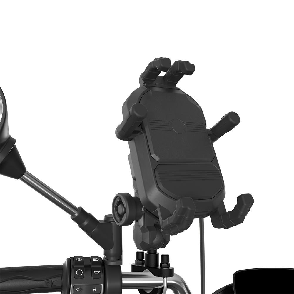 12V-24V 15W QC3.0 Wireless Charging Holder for Motorcycle Handlebar