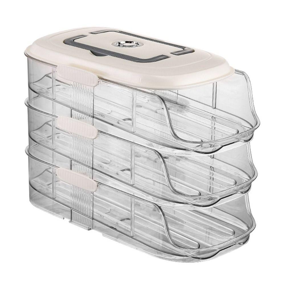 Transparenter Eierhalter mit großem Fassungsvermögen, neuer rollender Eieraufbewahrungsbehälter, speziell für die Küche