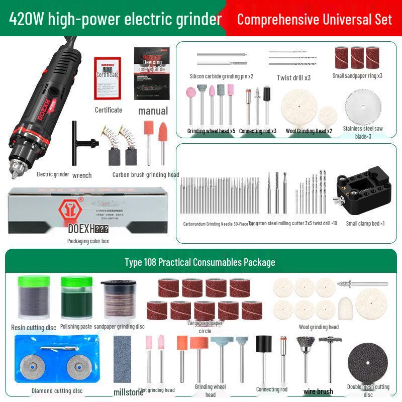 High-Power Electric Grinder & Polisher for Cutting, Jade Opening, Peeling, and Wood Carving