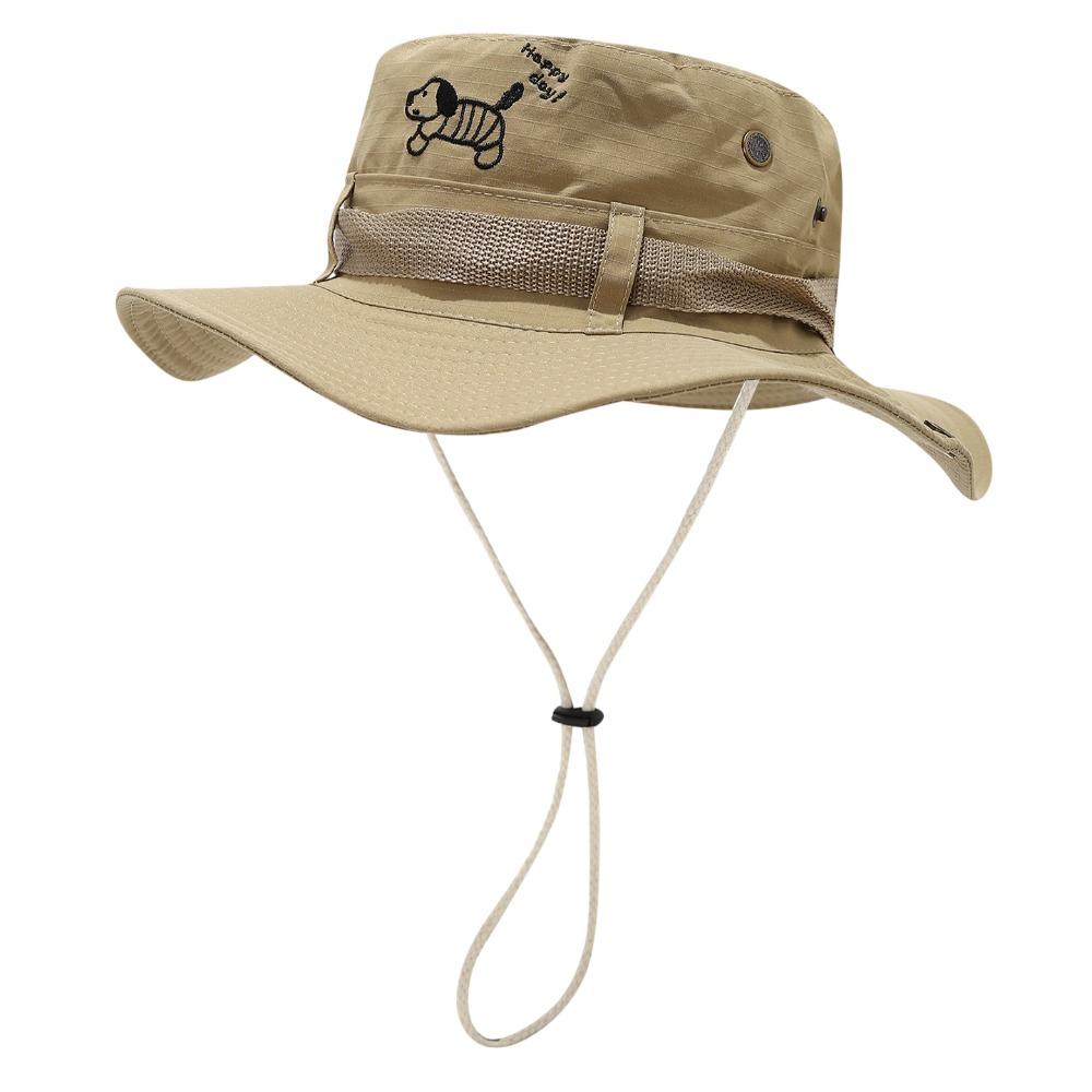 Foldable Summer Ladies Sun Hat with Drawstring Wide Brim Fisherman Hat UV Protection Windproof Western Cowboy Hat