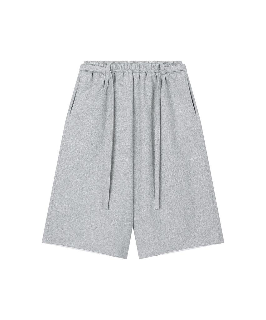 Lotaib Belted Point Bermuda Sweatpants - Gray