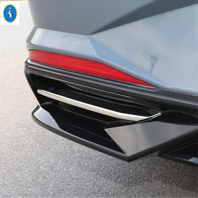 Chrome Rear Bumper Grille Fog Lights Lamps Eyelid Eyebrow Strips Cover Trim For Hyundai Elantra Avante CN7   Accessories