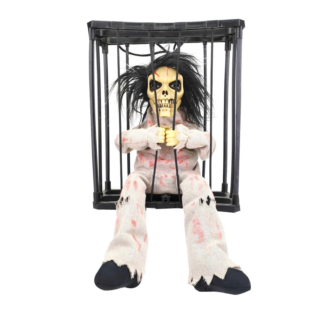 Cage Skull Ghost Halloween Venue Decoration Room Escape Thriller Haunted House Venue Props