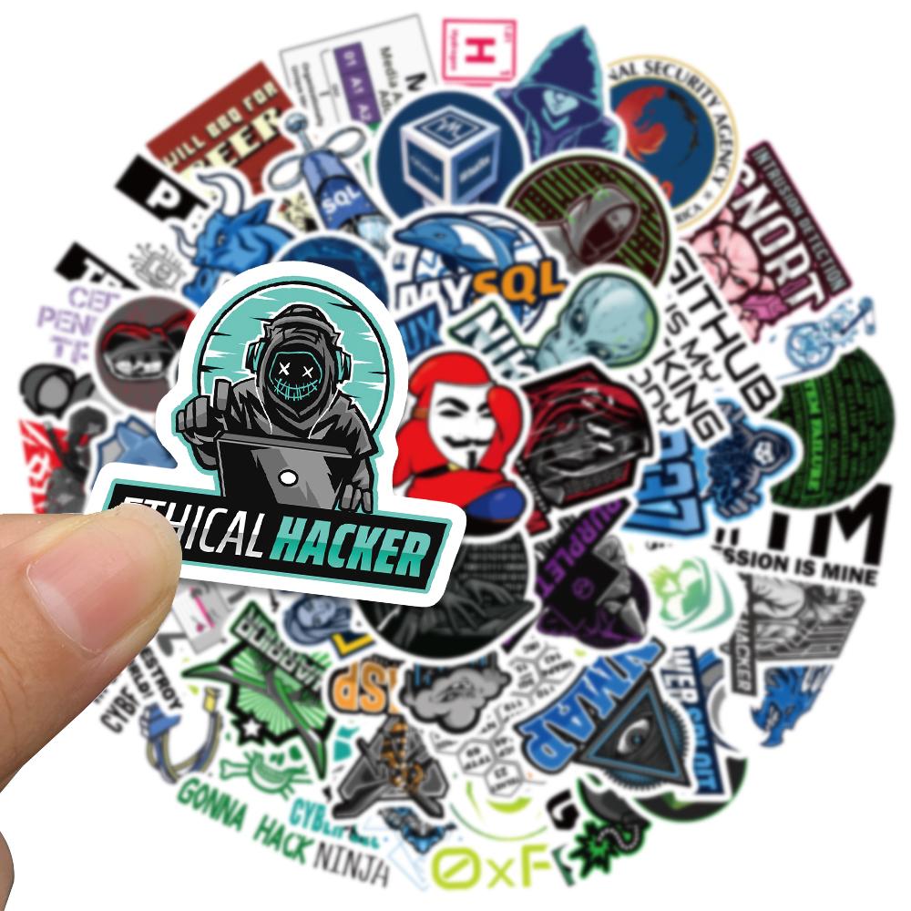 50Pcs Hacker Programming Network Cool Stickers For Luggage Skateboard Laptop Motorcycle Toys Helmet Car Sticker