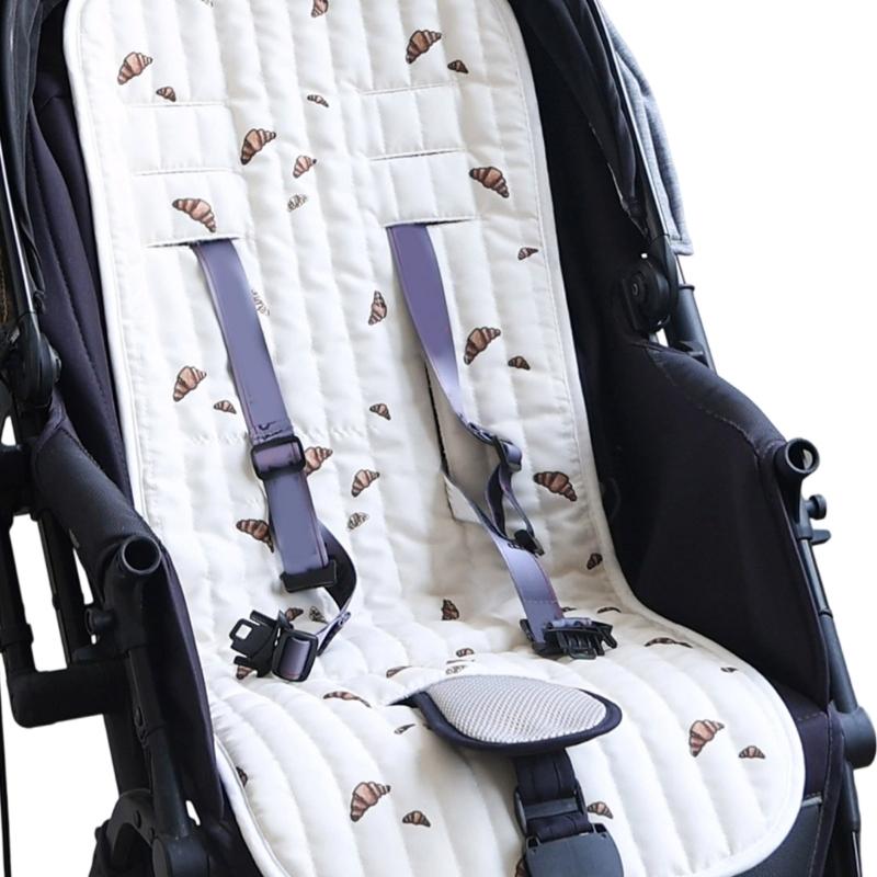 Reversible Double Side Baby Strollers Cushion 9 Belt Hole Design Washable Pram Cart Seat Pad for Infants Toddler