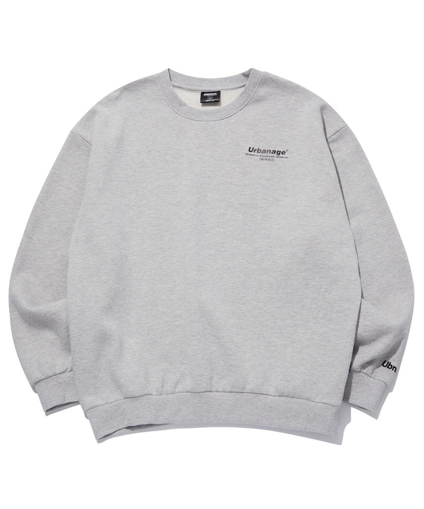 URBANAGE Color Sensual Oversized Brushed Sweatshirt_Melange Gray