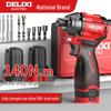 Delixi Brushless Impact Driver: High-Power Lithium Battery Drill & Rechargeable Electric Screwdriver for Household Use.