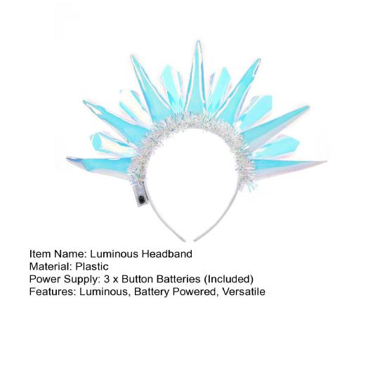 Luminous Headband LED Light Up Headwear Battery Powered Halloween Christmas Birthday Events Glow Hair Hoop Party Hair Accessory