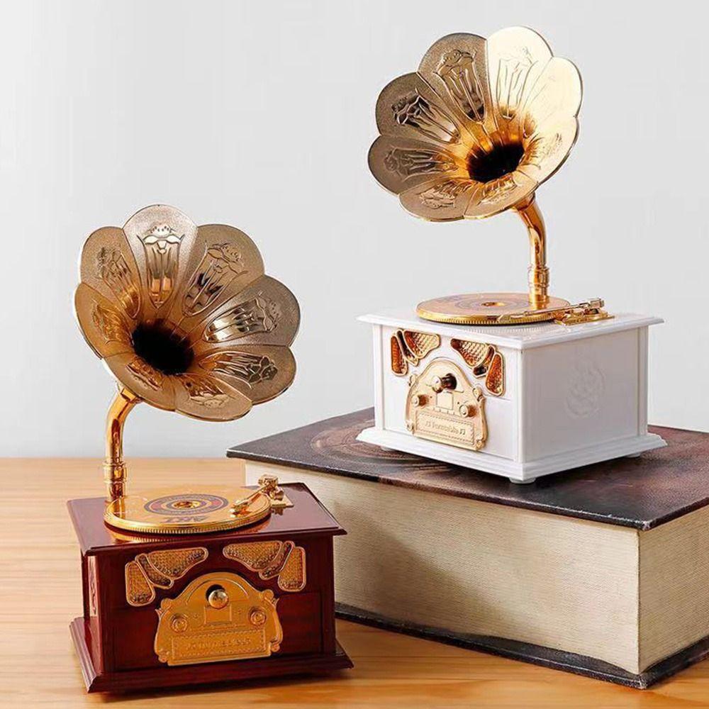 Vintage Style Hand Carousel Music Box with Drawer Classical Music Box  Wedding Gift