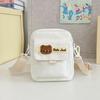 Cute Canvas Shoulder Bag Small Bear Small Square Bag Casual Nylon Crossbody Bag  Gift