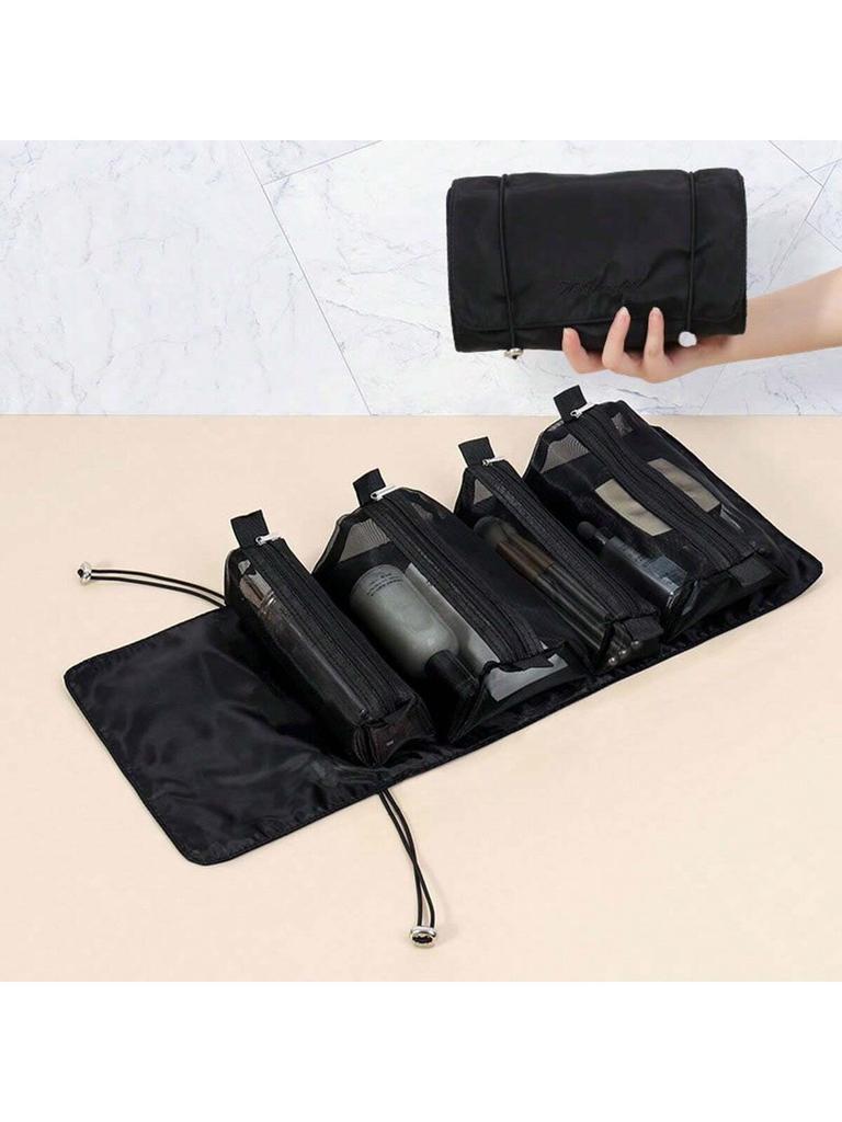 4 In 1 Detachable Cosmetic Storage Bag Multi Functional Foldable Travel Toiletry Organizer Portable Makeup Pouch for Ladies Outd