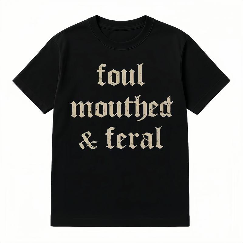 Vintage Foul Mouthed & Feral Shirt, Feral Unhinged Tees, Unhinged S разноцветный
