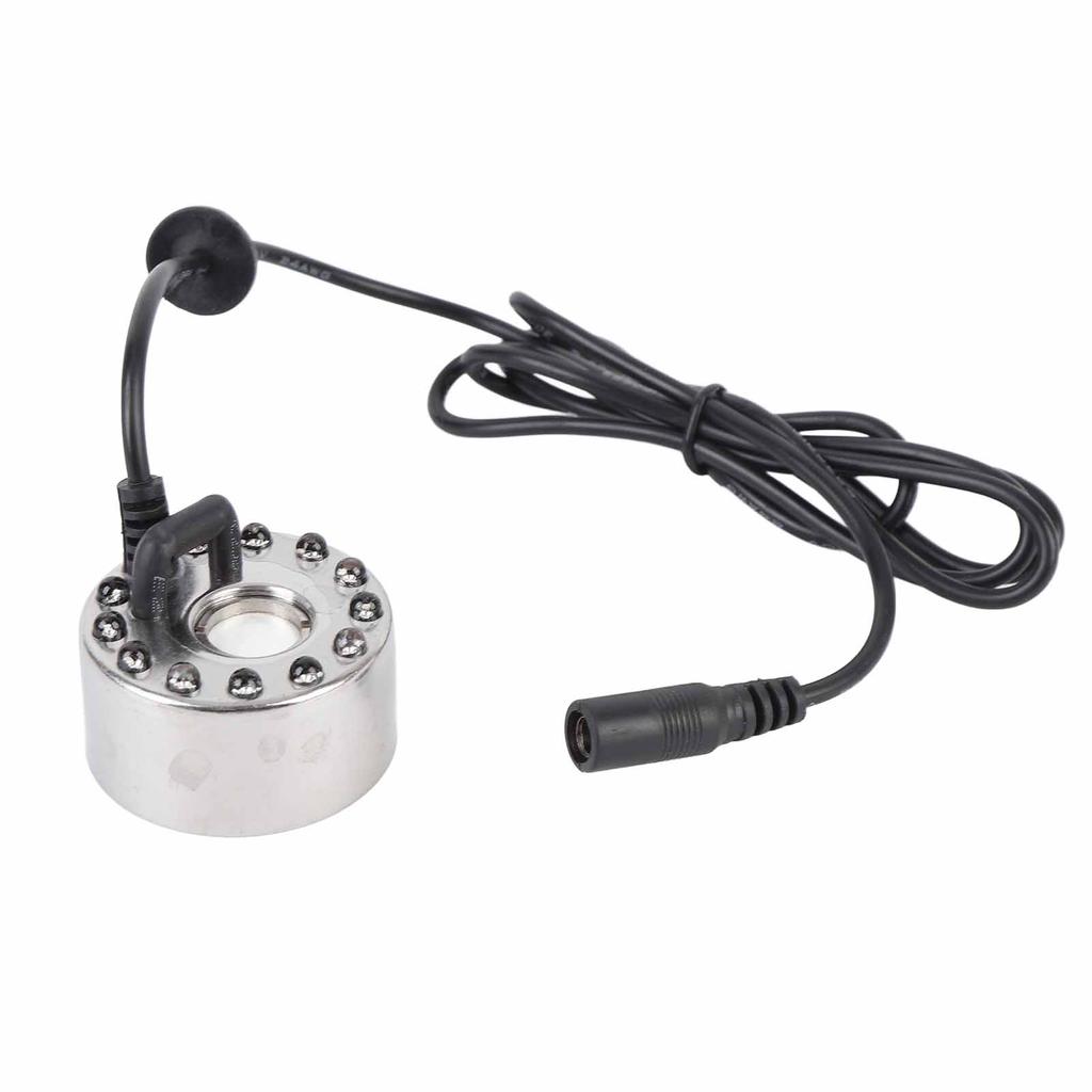 Mist Maker Fogger Zinc Alloy 12 LED Color Changing Fog Atomizer Humidifier for Water Fountain Pond Rockery Vase